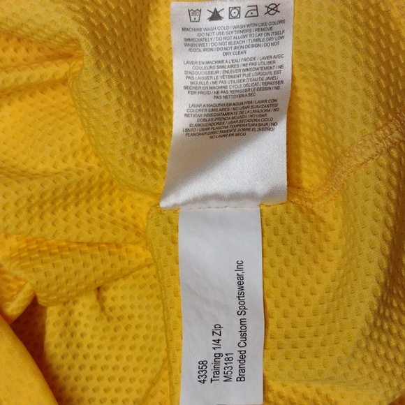 Nike Men's Quarter Zip Large Yellow/Gold/Maize Dri-Fit - Picture 5 of 7